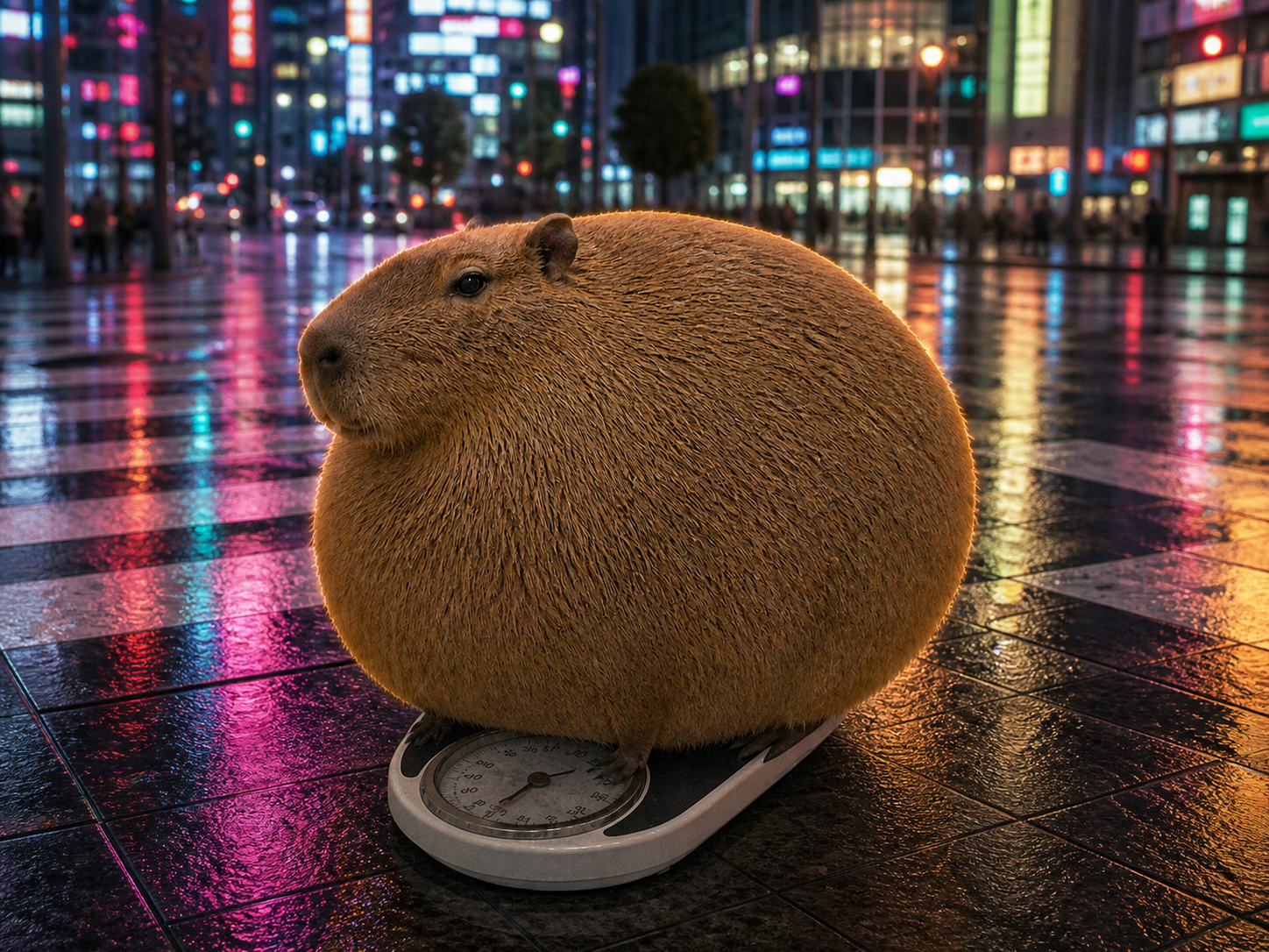 FATBARA on a scale in Tokyo