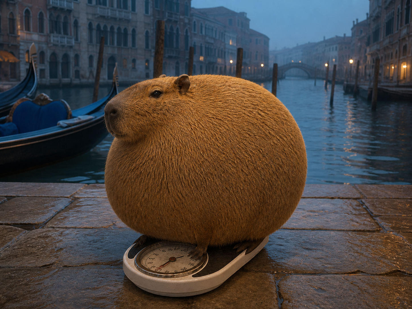FATBARA on a scale in Venice